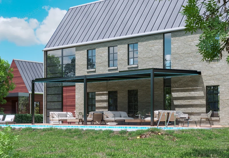 aluminium wall mounted pergola 8610F（1）