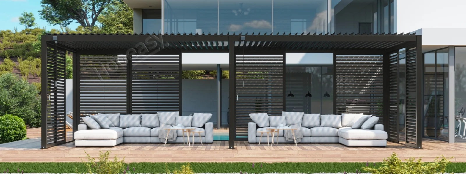 aluminum sliding fixed louver wall 9650（2）