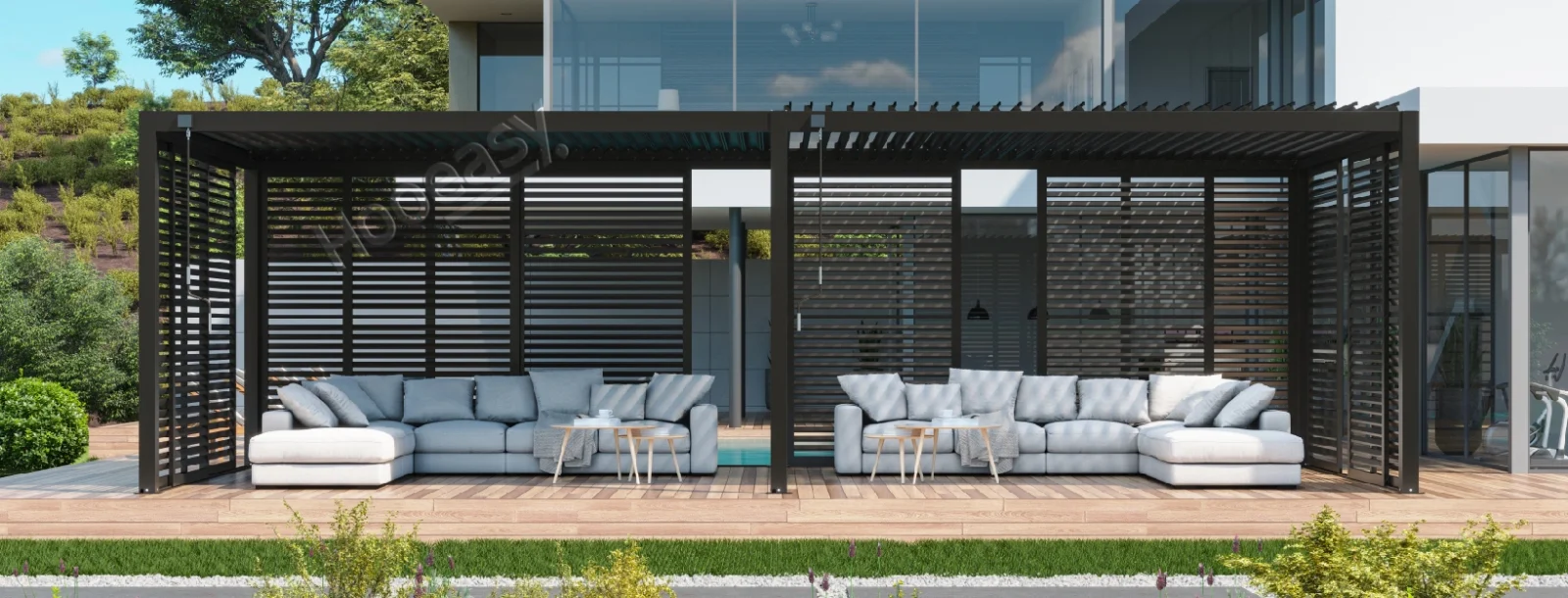 aluminum sliding fixed louver wall 9650（3）