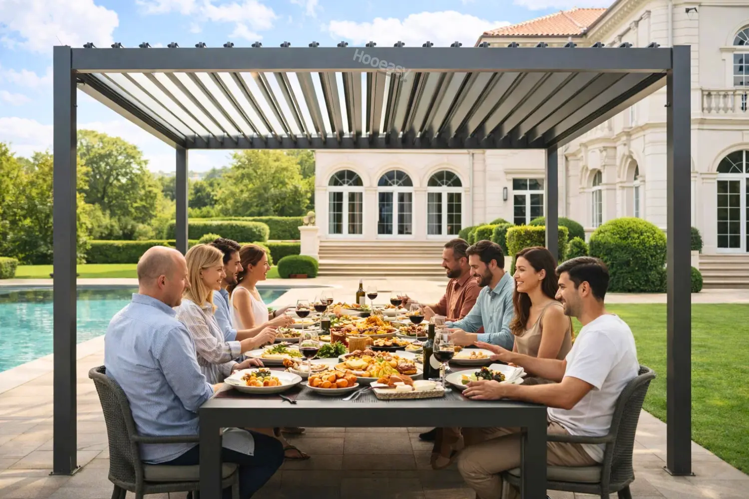 What Minimalist Outdoor Living Means in Europe 2 Hooeasy Pergola Products Create a Haven for Your Family