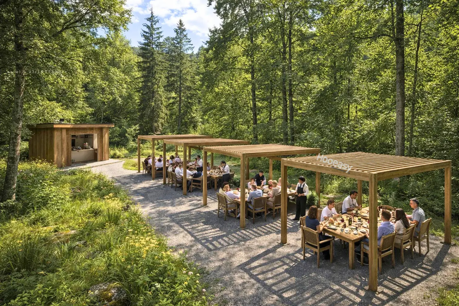 International Women’s Day 2026: How Pergolas Empower Women to Create Better Outdoor Living Spaces 5 commercial pergola cafe outdoor seating modern design