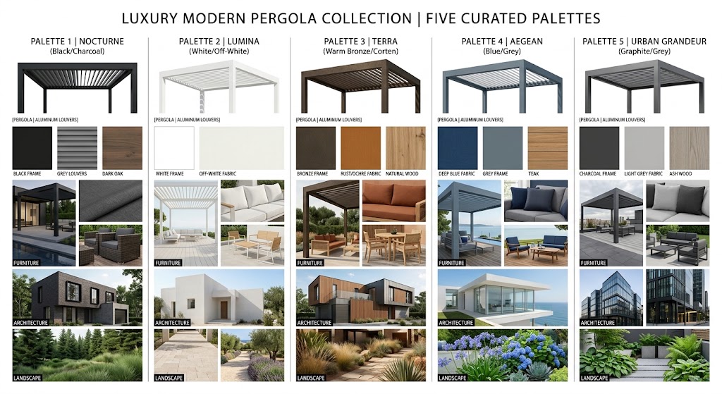 Warm Minimalism: The 2026 Color Palette Transforming Outdoor Spaces 7 five warm minimalist color combinations for modern pergolas