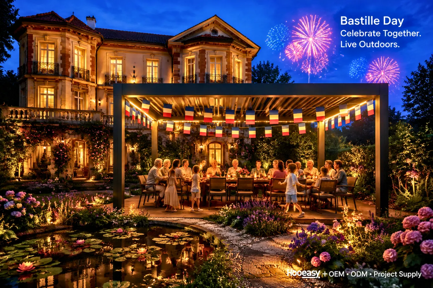 2026 Outdoor Living Trend: Why Motorized Louvered Pergolas Are the New Standard 6 Warm minimalism outdoor design with a modern aluminum pergola and neutral materials