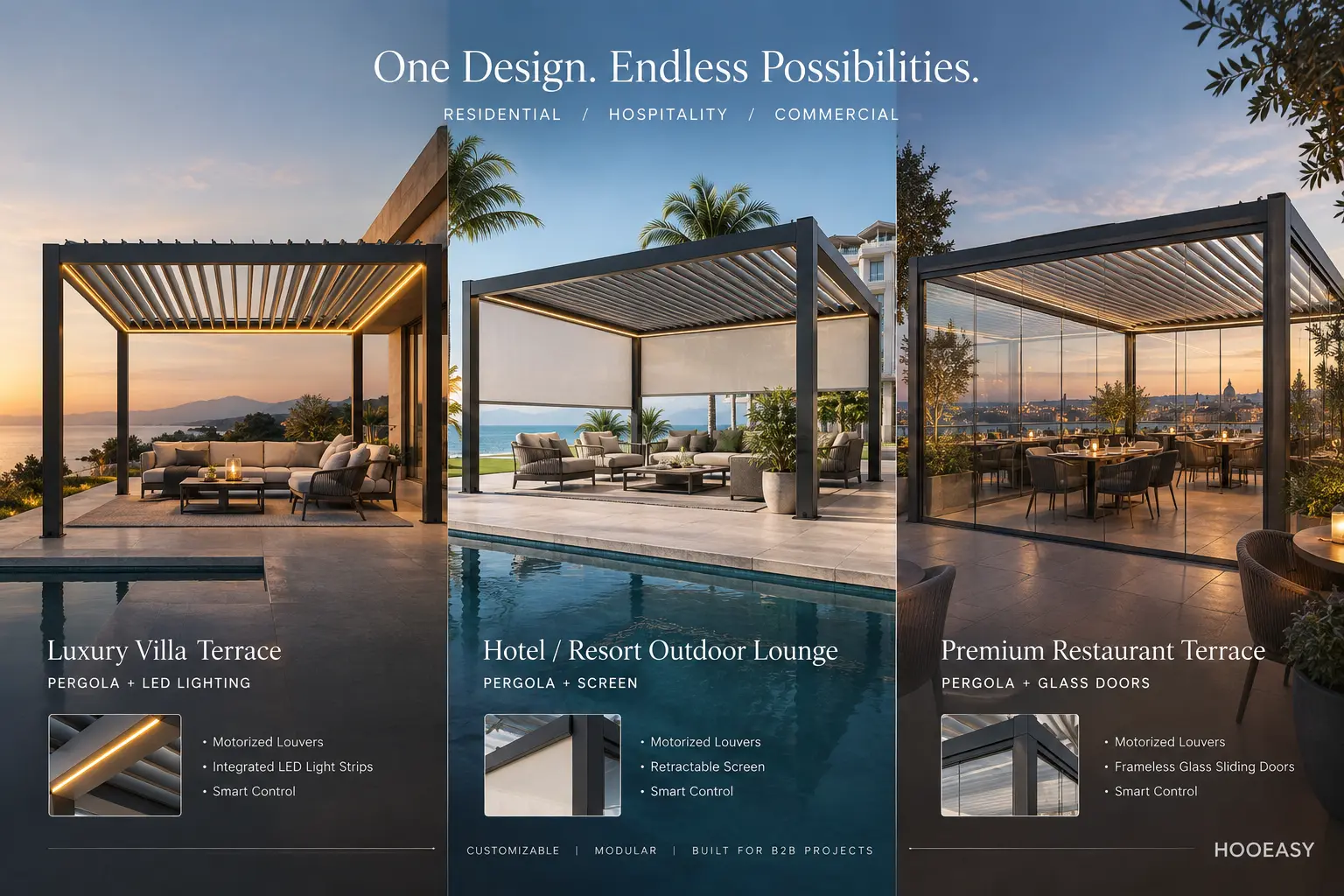 From Static to Smart: 3 Pergola Trends That Make Gardens Look Expensive 6 hooeasy pergola b2b outdoor living solutions.jpg