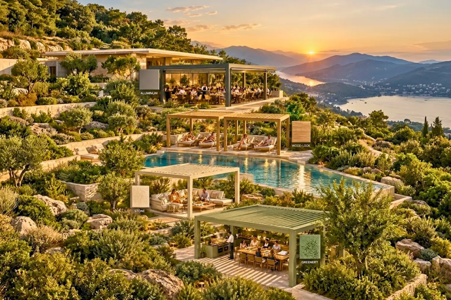 From Static to Smart: 3 Pergola Trends That Make Gardens Look Expensive 4 warm minimalist pergola material palette.jpg
